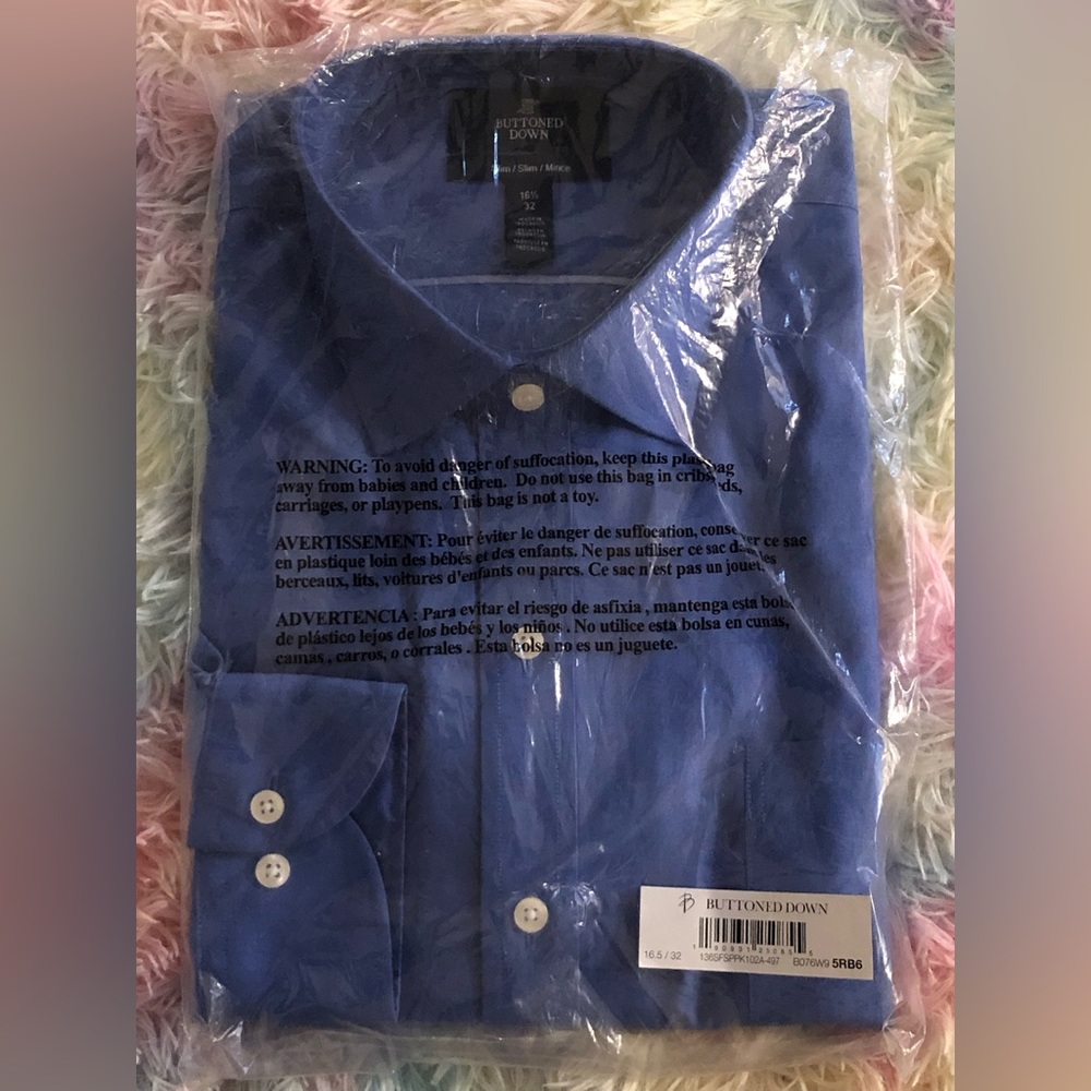Brand is Button Down an Amazon brand and size is 16.5/32 slim